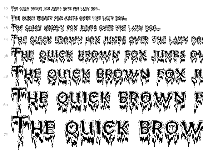 Kreepshow Frigid font waterfall